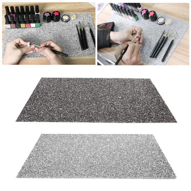 1Set Professional Hand Rest Nail Art Mat Shiny Nail Art Table Mat